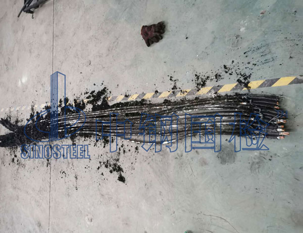 電線成束阻燃試驗(yàn)后