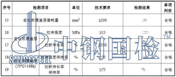 輸送帶檢測項目結(jié)果
