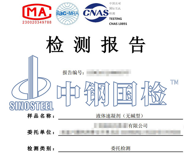 速凝劑氟離子檢測報告