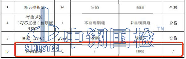 有色金屬熔融溫度檢測結(jié)果