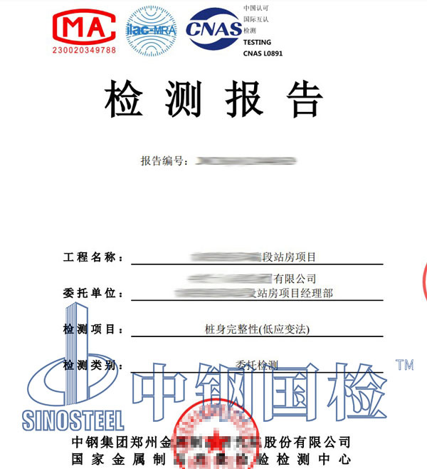 鉆孔灌注樁檢測(cè)報(bào)告