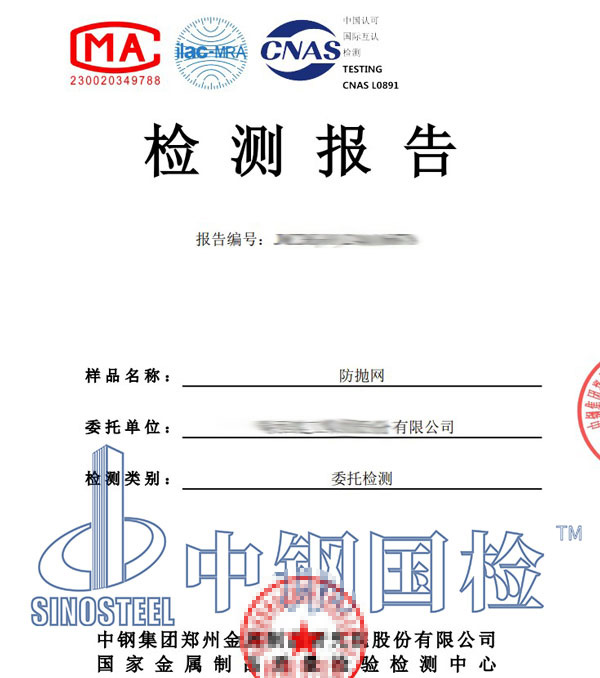 防拋網(wǎng)檢測報(bào)告
