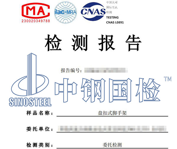 盤扣架檢測報告