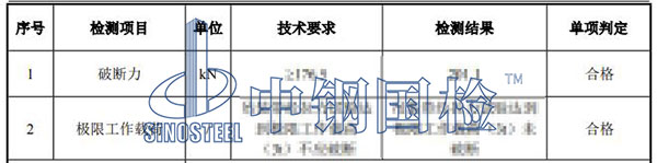 吊帶檢測項(xiàng)目結(jié)果